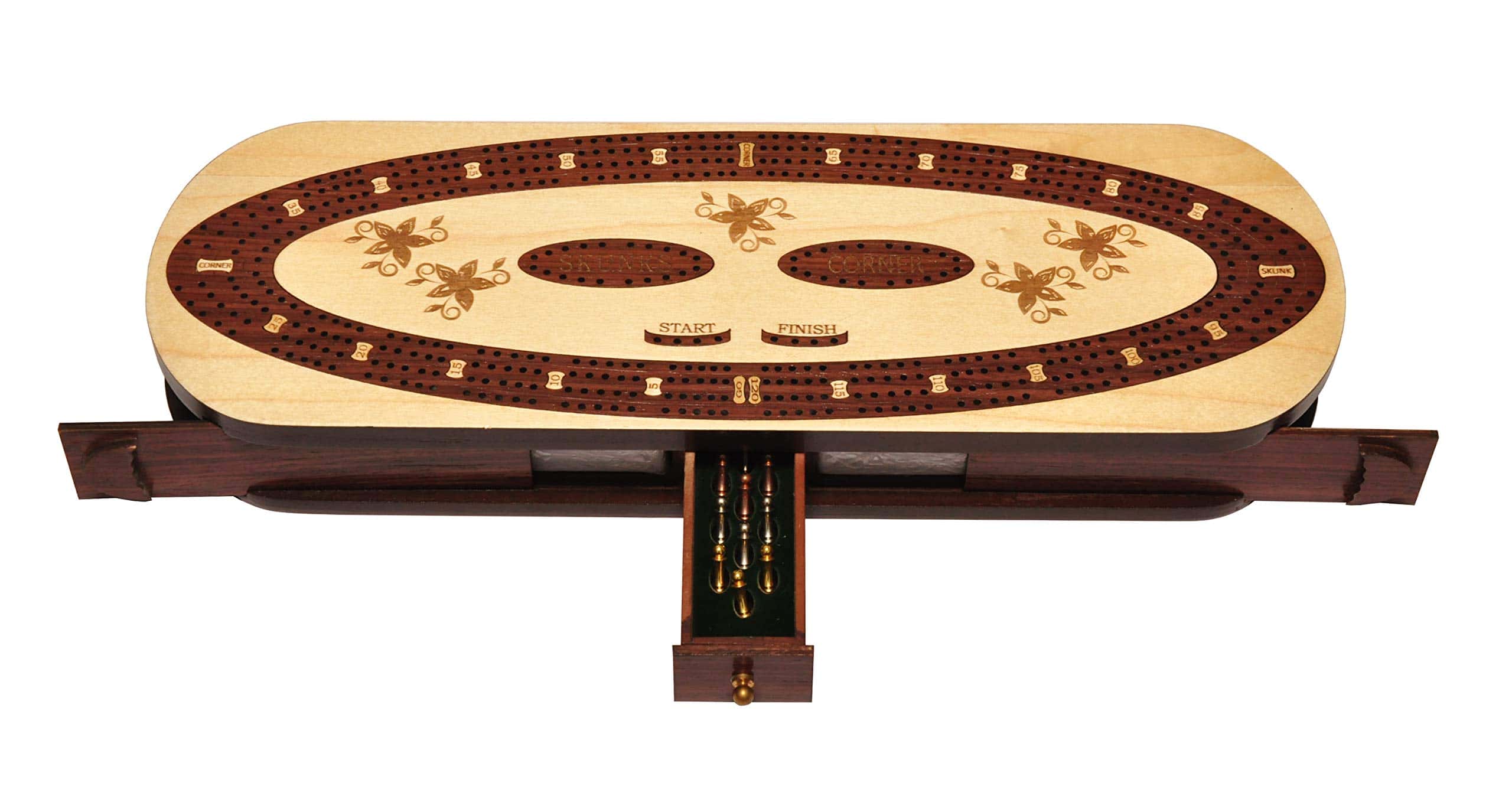 Tablero de Cribbage Ovalado de Madera de Lujo de PALM ROYAL - Imagen 5