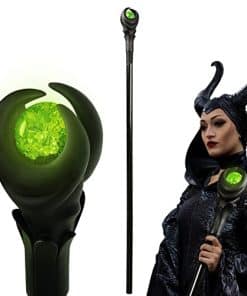 Varita del Maléfica de 51 pulgadas con orbe de luz verde,