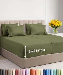 Juego de sábanas Split King extra profundo - 7 piezas de