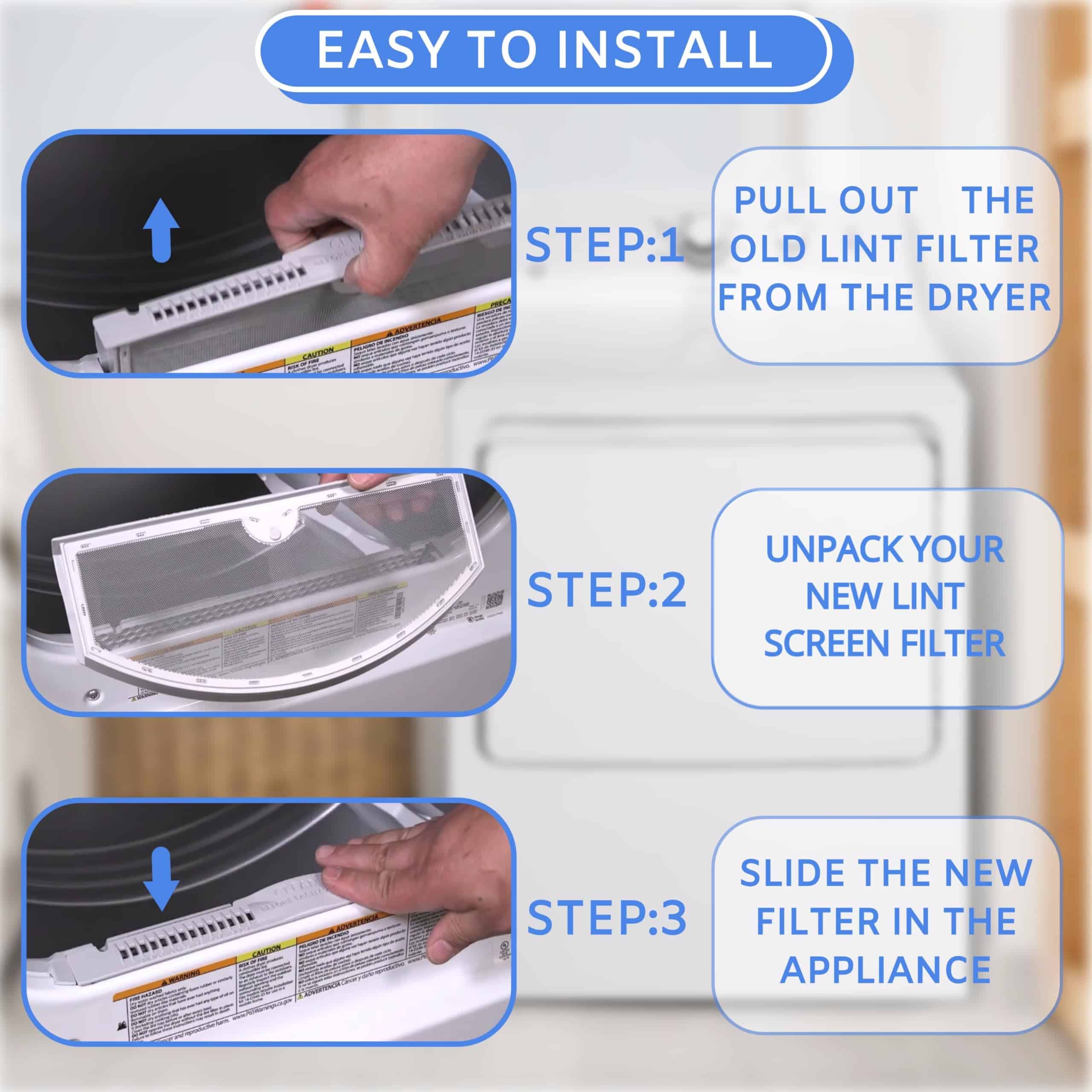 Filtro de Pantalla de Pelusa para Secadora Compatible con - Imagen 4