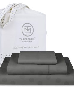 Juego de sábanas de algodón Threadmill Twin XL -Gris Oscuro