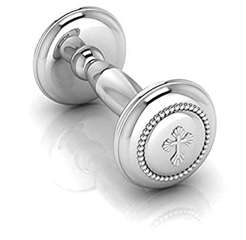 Sonajero de Mancuerna de Cruz de Plata Esterlina Krysaliis