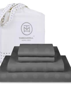 Juego de sábanas de algodón Threadmill Queen -Gris Oscuro