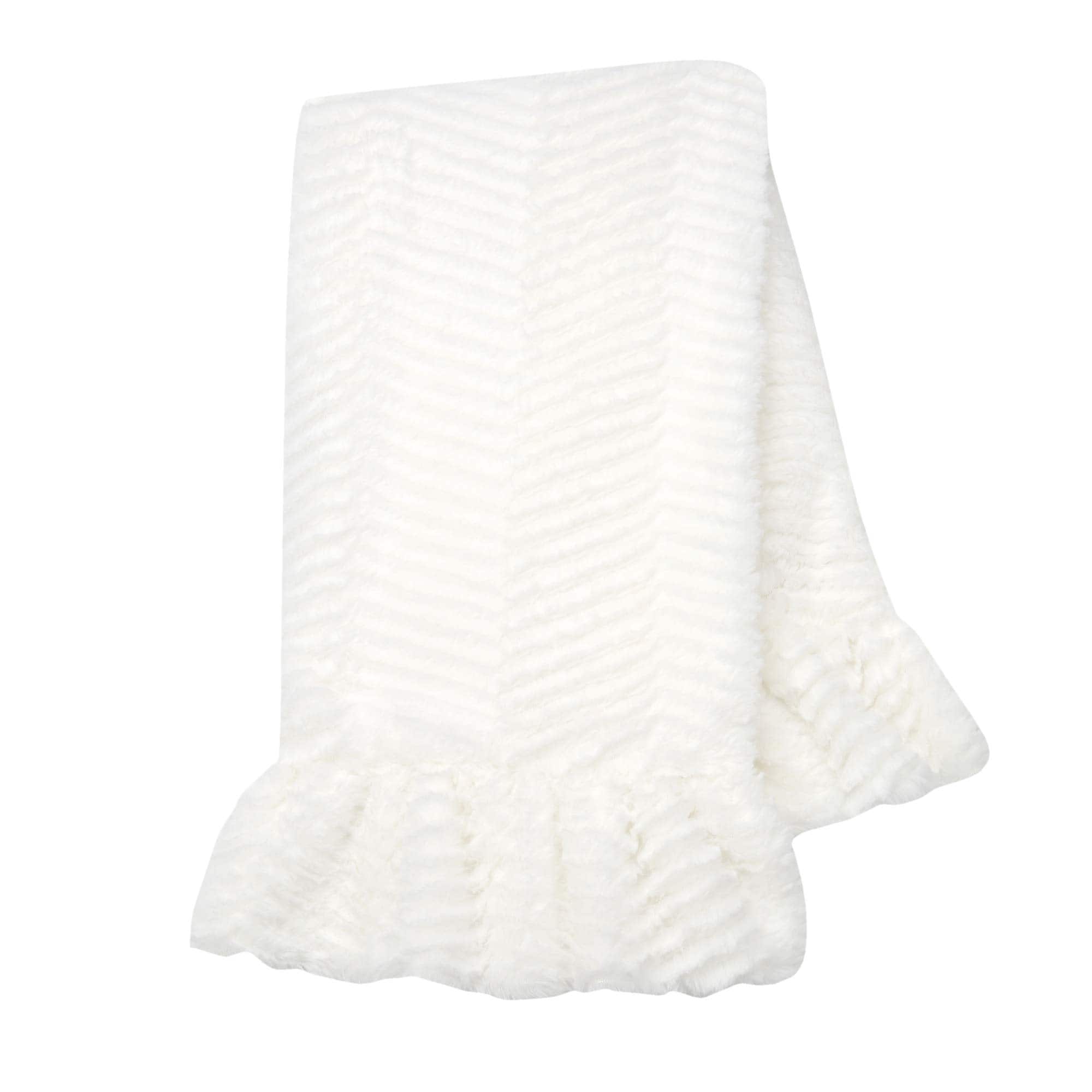 Manta de bebé Lambs & Ivy Signature White Ruffled Lux
