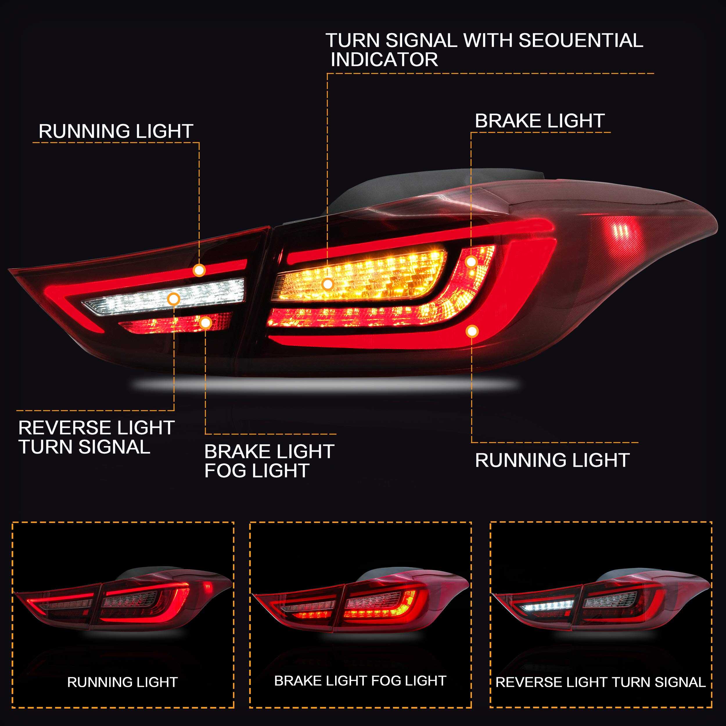 Conjunto de luces traseras VLAND apto para Hyundai Elantra - Imagen 3