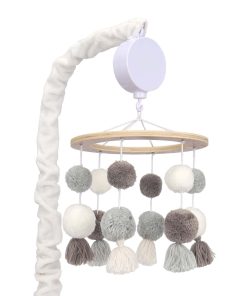 Móvil de cuna musical Lambs & Ivy Signature Pom Pom -