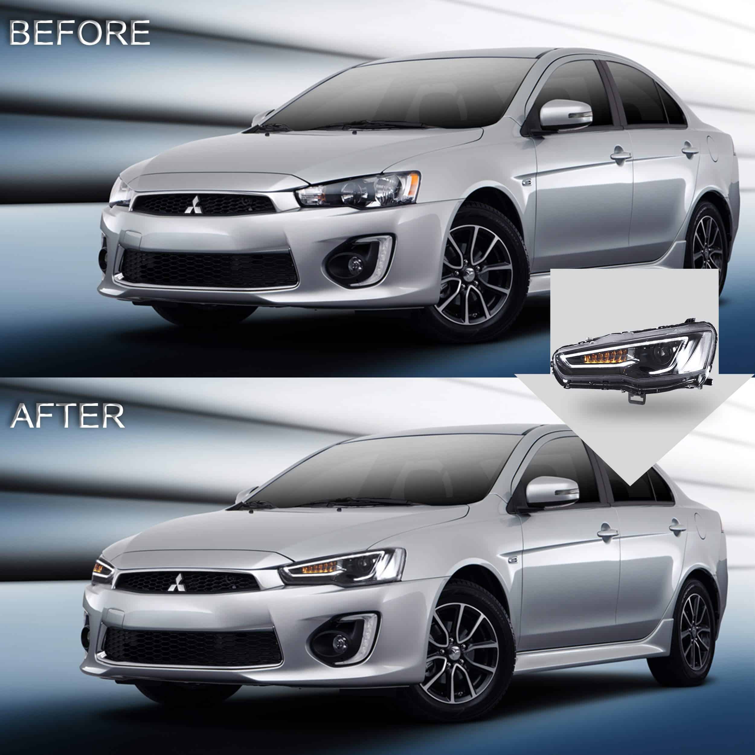 Faros delanteros VLAND para Mitsubishi Lancer & EVO X - Imagen 6