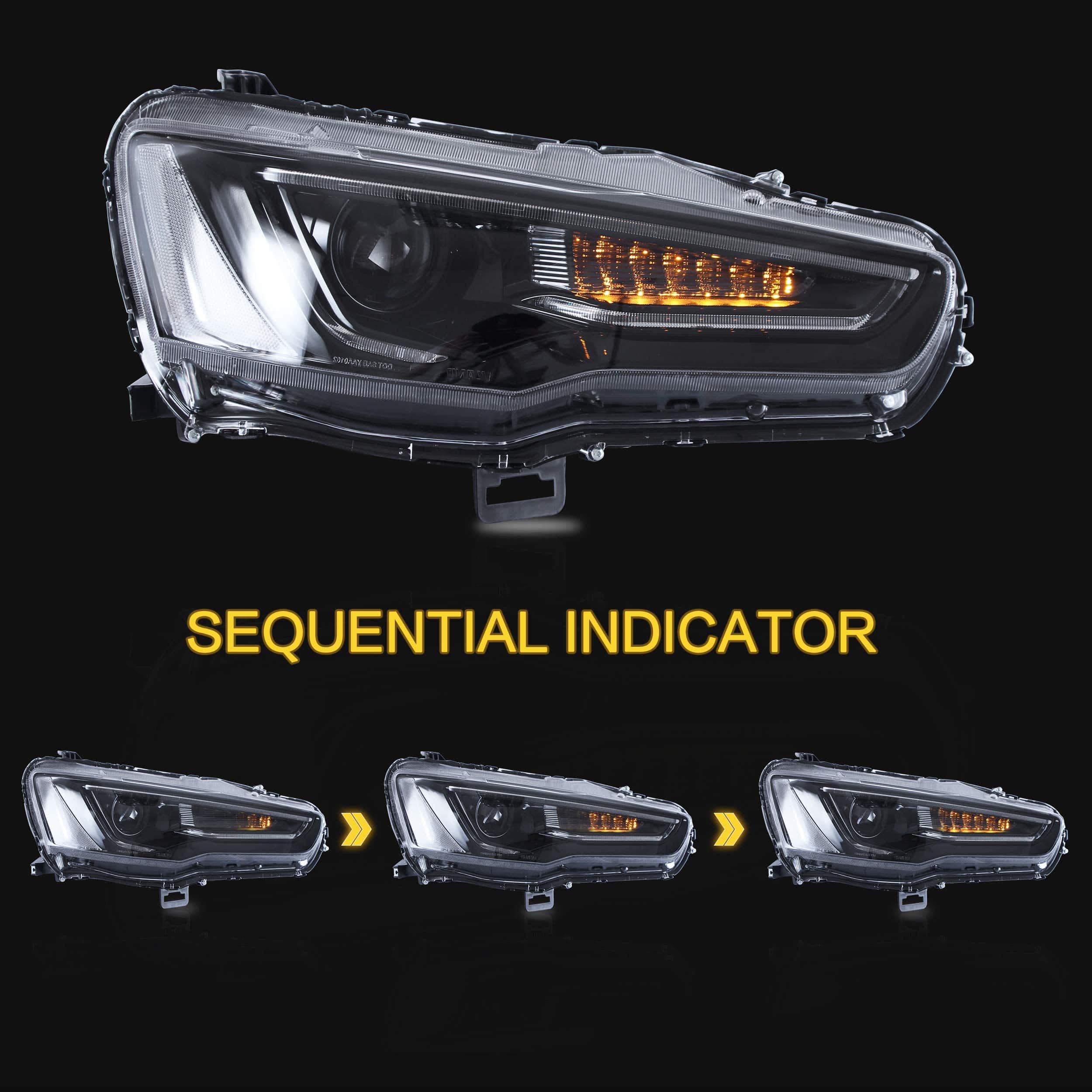Faros delanteros VLAND para Mitsubishi Lancer & EVO X - Imagen 5