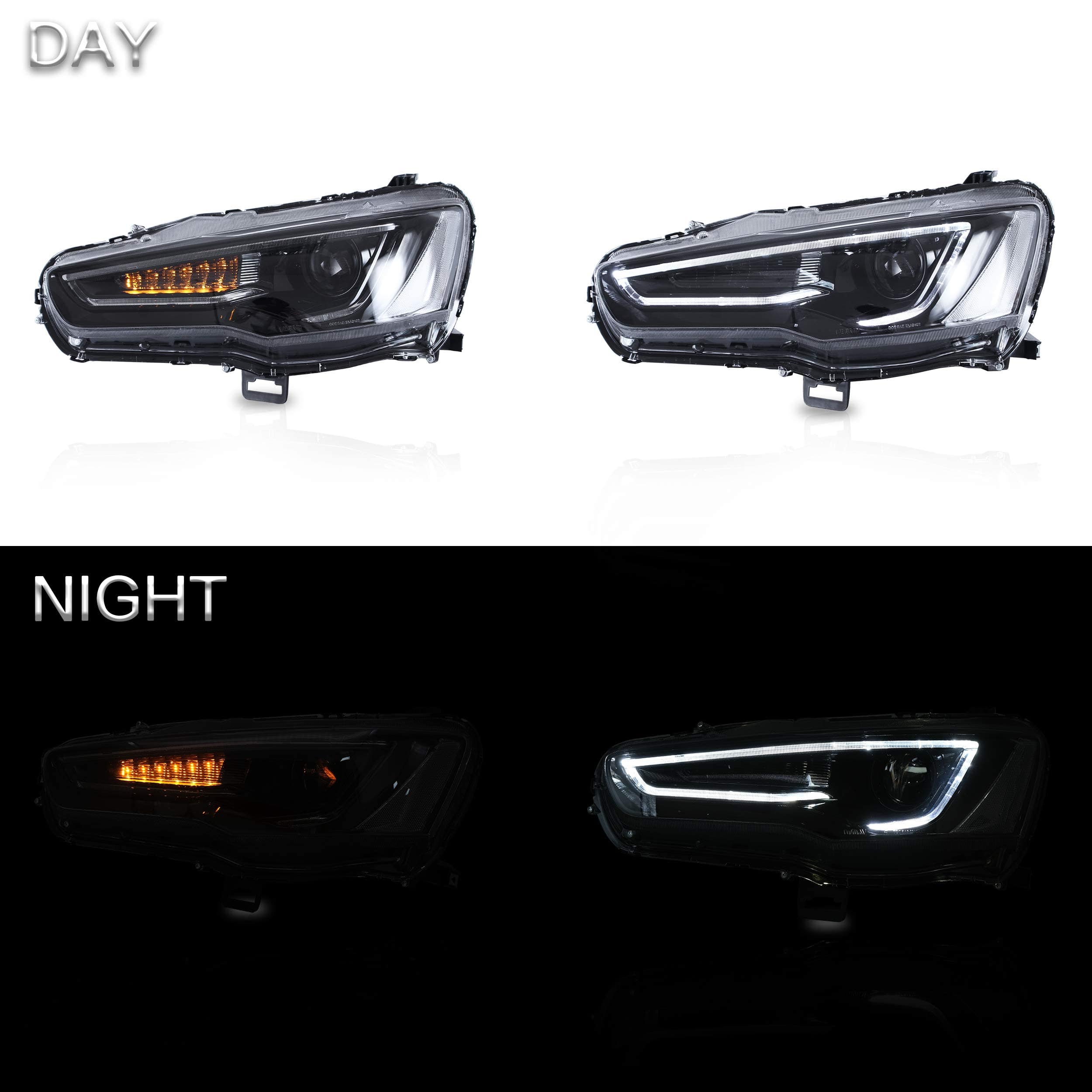 Faros delanteros VLAND para Mitsubishi Lancer & EVO X - Imagen 8