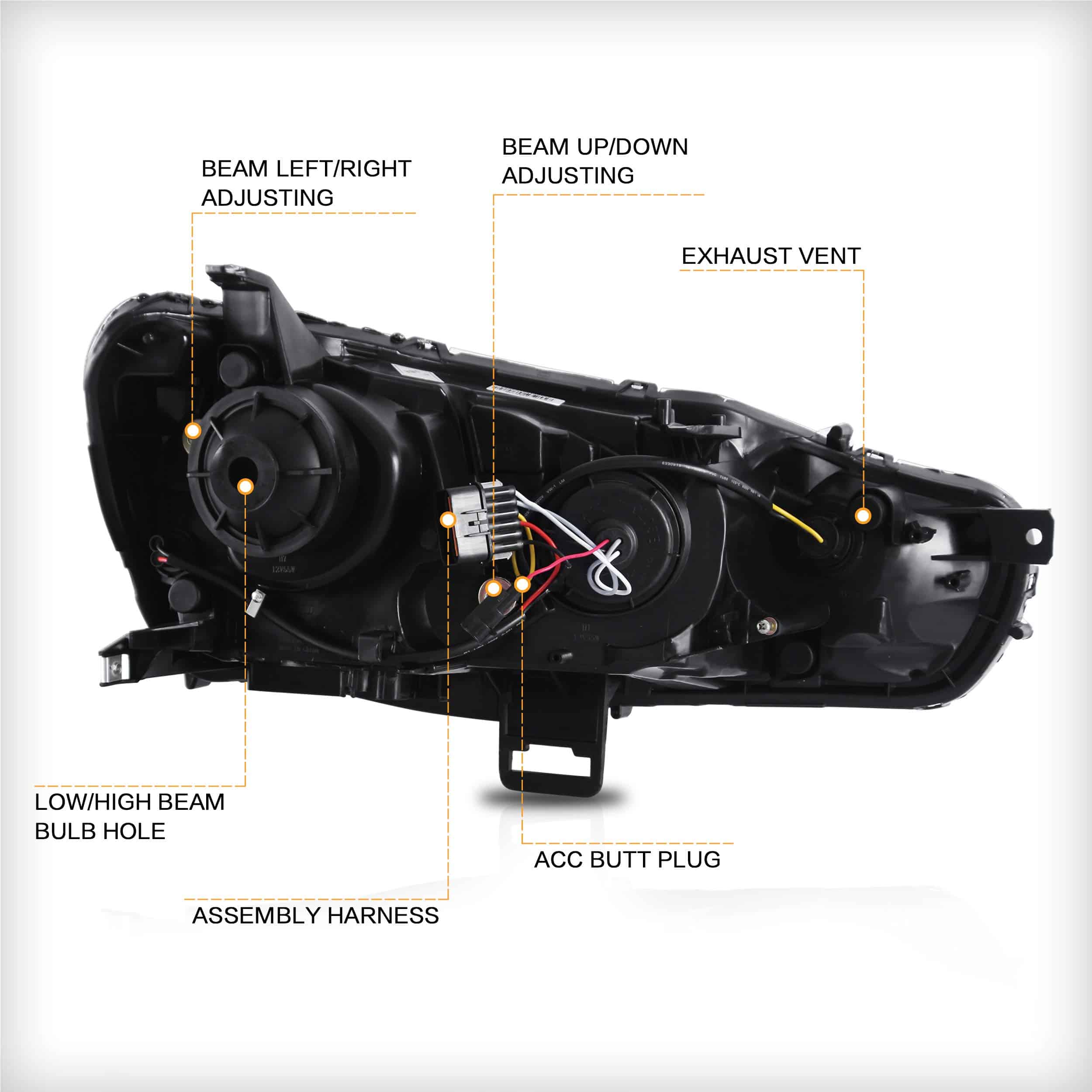 Faros delanteros VLAND para Mitsubishi Lancer & EVO X - Imagen 7