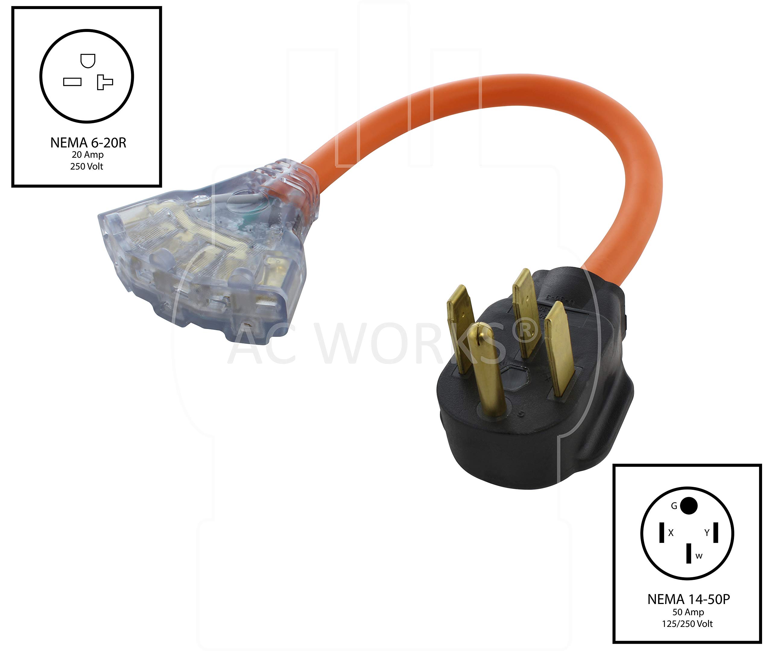 Adaptador AC WORKS RV/Range/Generator 14-50 -es Tomas) - Imagen 3