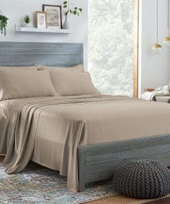 Juego de sábanas de cama California King 100% -Arena