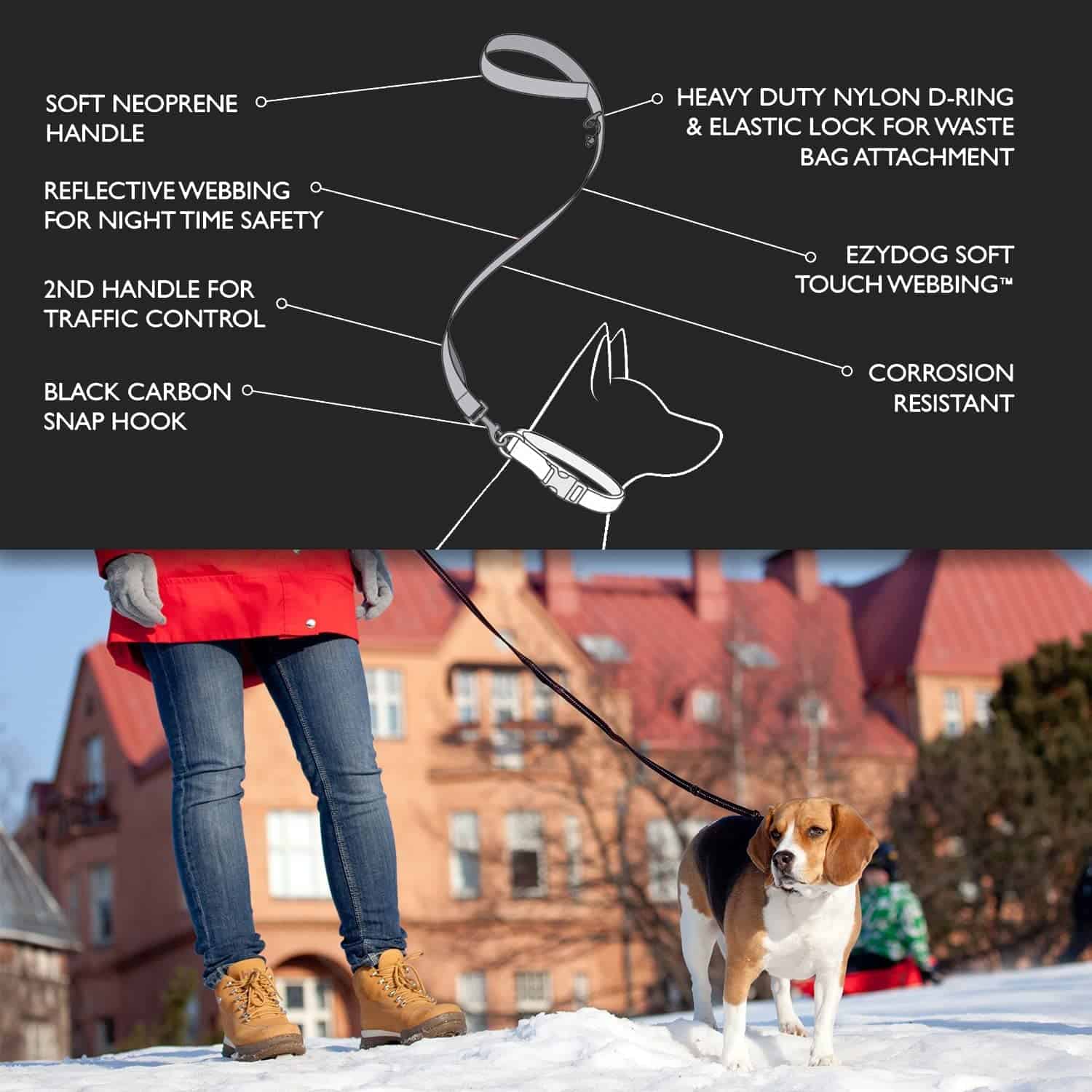 Correa de adiestramiento EzyDog con mango de control de - Imagen 4