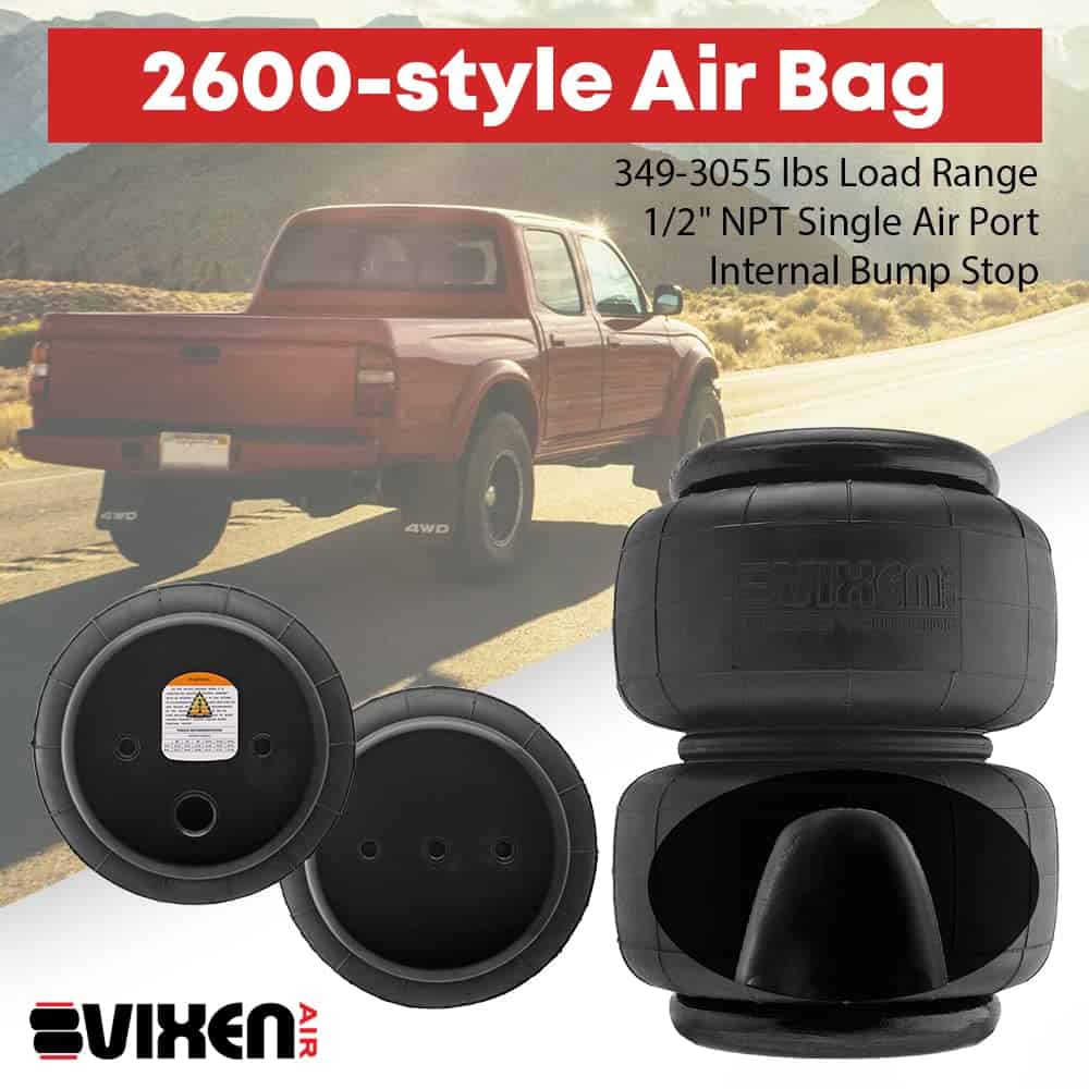 Vixen Air 1/2" NPT Suspension Air Spring/Air Bag con Bump - Imagen 7