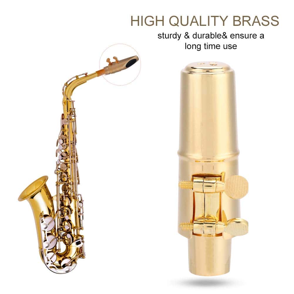 Boquilla de saxofón profesional de metal chapado en oro con - Imagen 5