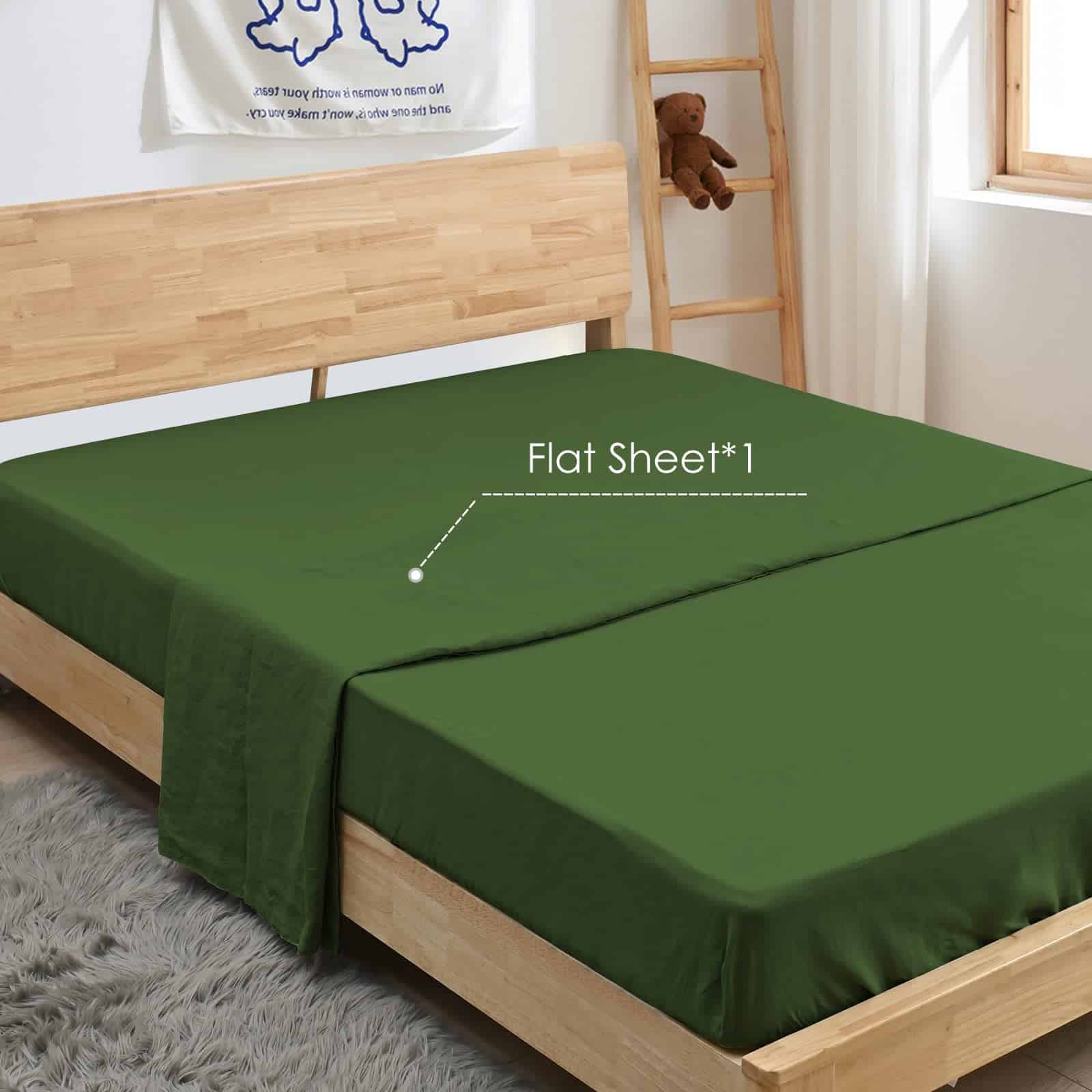 Juego de sábanas de lino orgánico francés -Verde Bosque - Imagen 8