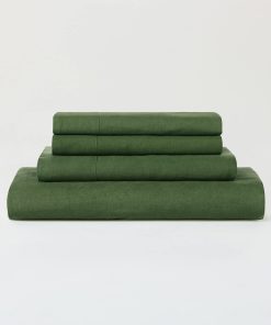 Juego de sábanas de lino orgánico francés -Forest