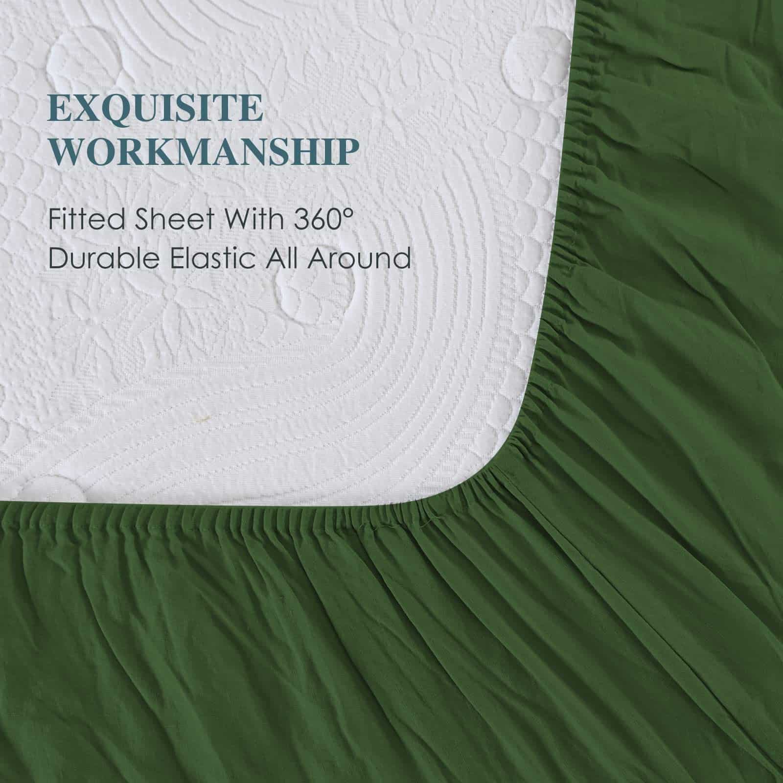 Juego de sábanas de lino orgánico francés -Verde Bosque - Imagen 7