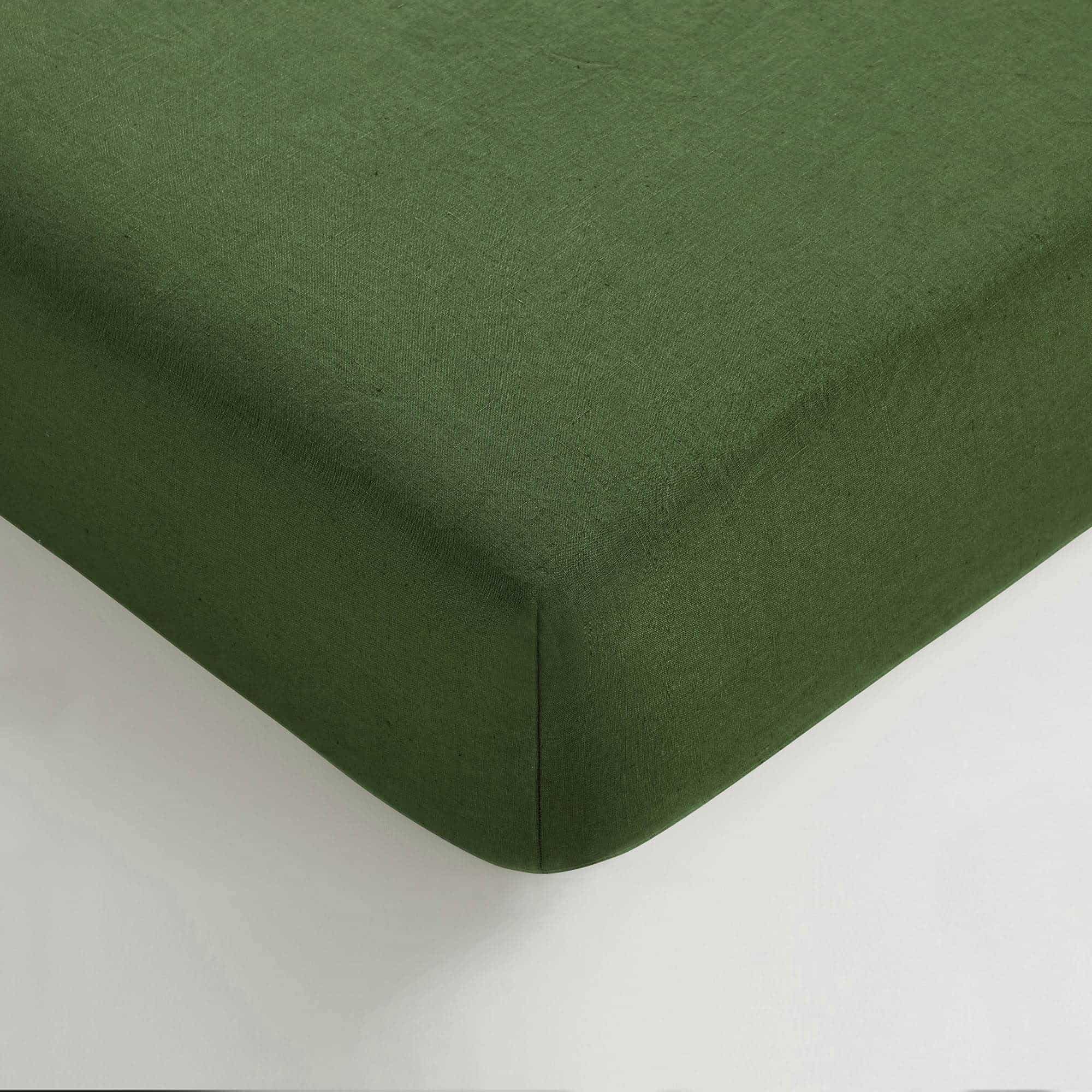 Juego de sábanas de lino orgánico francés -Verde Bosque - Imagen 3