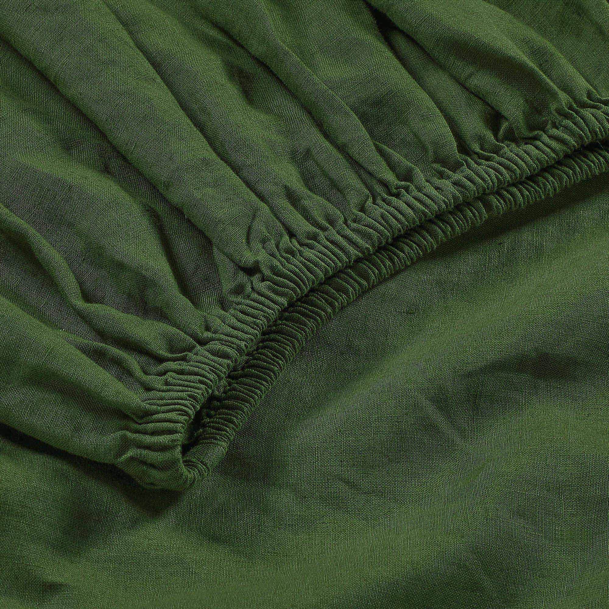 Juego de sábanas de lino orgánico francés -Verde Bosque - Imagen 4