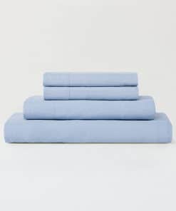 Juego de sábanas de lino orgánico francés -Cielo