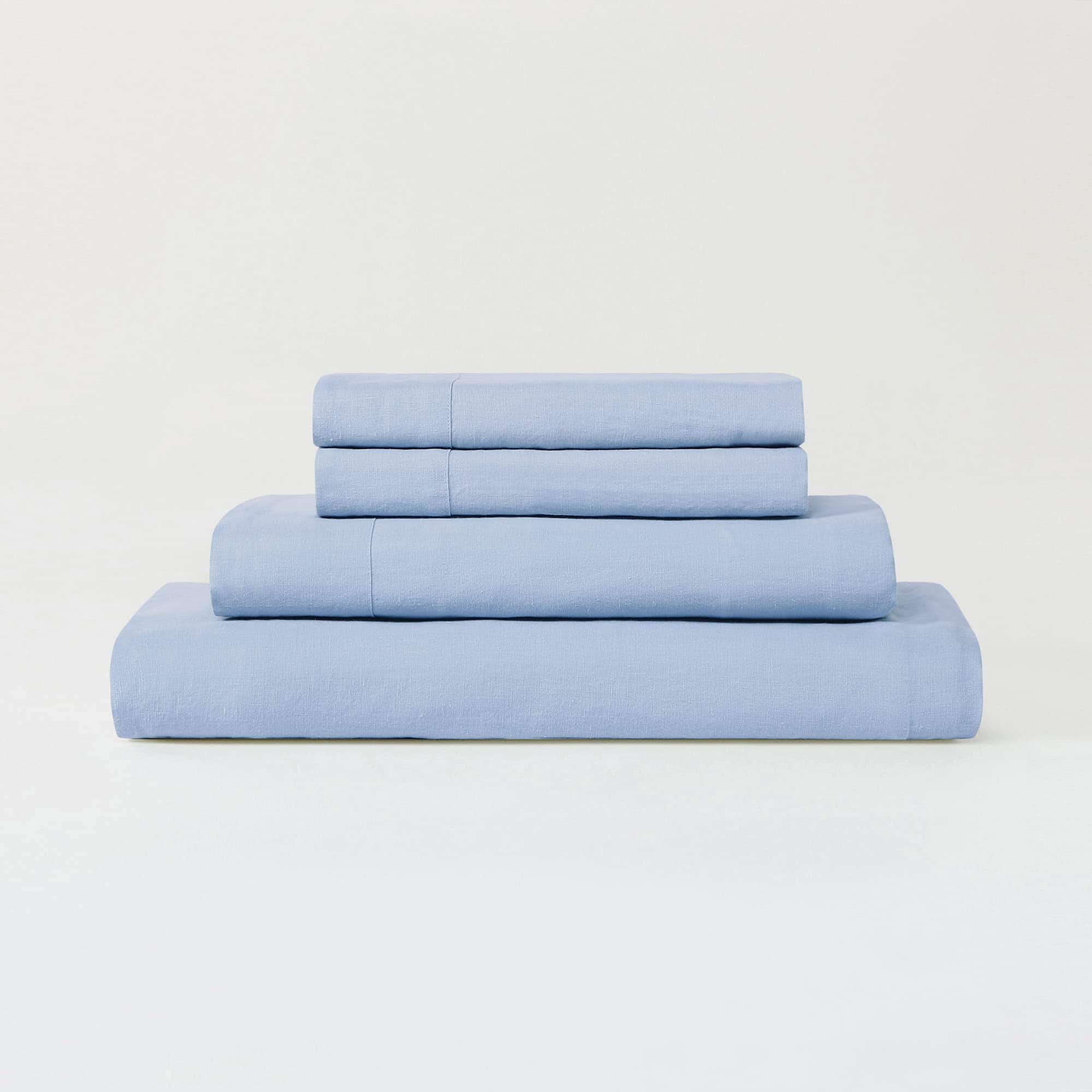 Juego de sábanas de lino orgánico francés -Sky