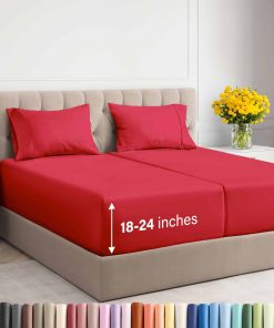 Juego de sábanas Extra Deep Pocket Split King - 5 Piezas -