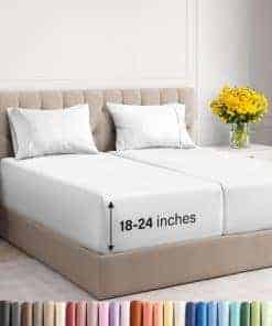 Juego de sábanas Extra Deep Pocket Split -Azul Spa