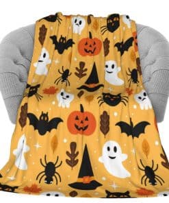 Delerain Manta de Lana Polar Halloween Fantasma Calabaza