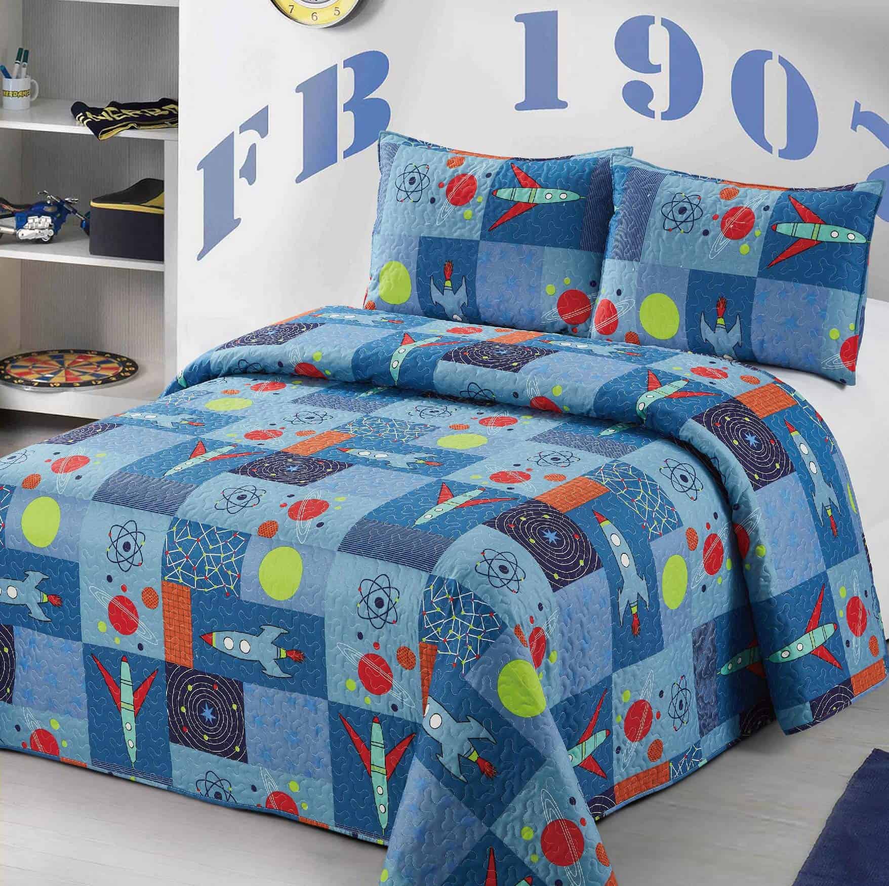 Juego de colcha de 3 piezas para cama individual/doble