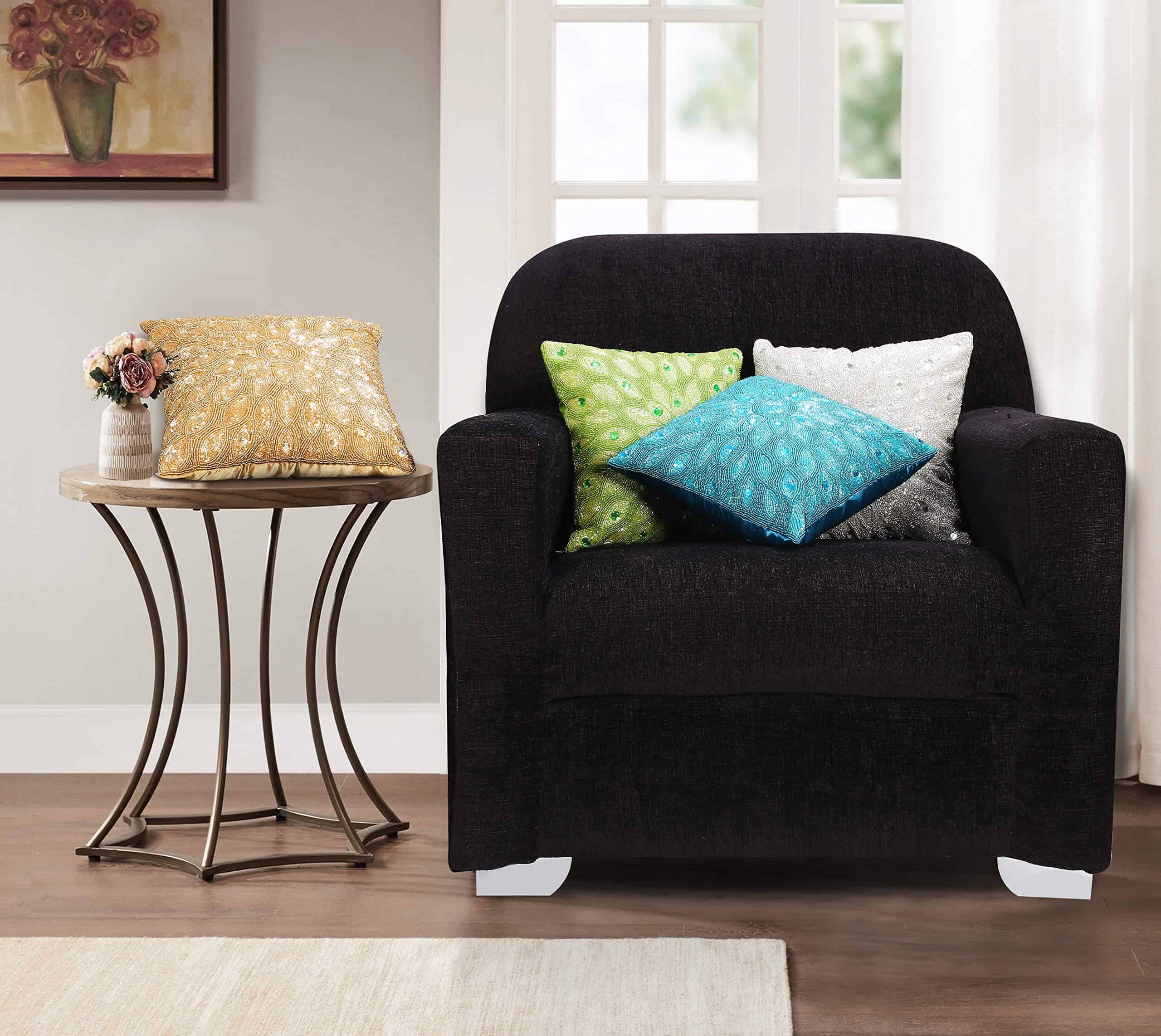 Funda de cojin decorativo de cuentas a mano - 12x12 - Imagen 10