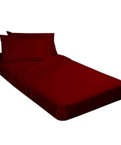 Sábanas para Colchón de Cama de -Borgoña Sólido