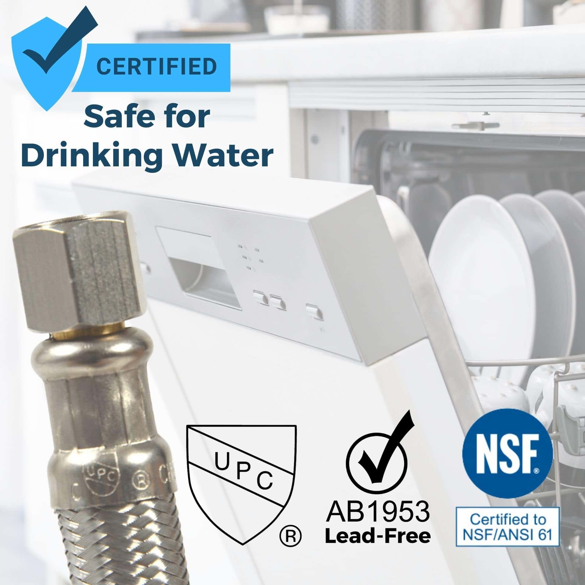 Kit de Manguera de Agua para Lavavajillas de Acero - Imagen 8