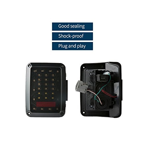 Luces traseras ahumadas V8 GOD JK Wrangler con luz de freno - Imagen 6