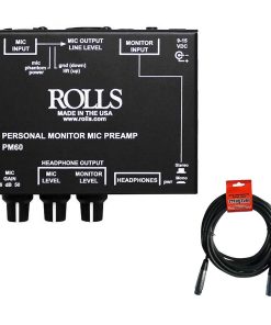 Rolls PM60 Personal Monitor Microphone Preamp con Cable