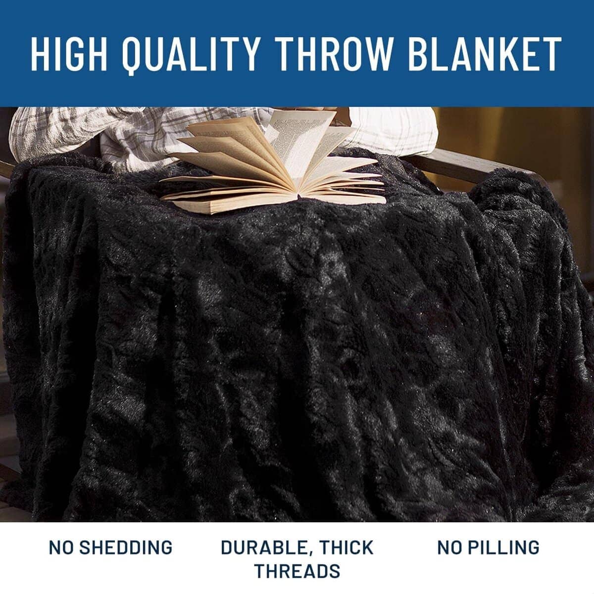 Manta de piel sintética Everlasting -Negro - Piel Sintética - Imagen 5