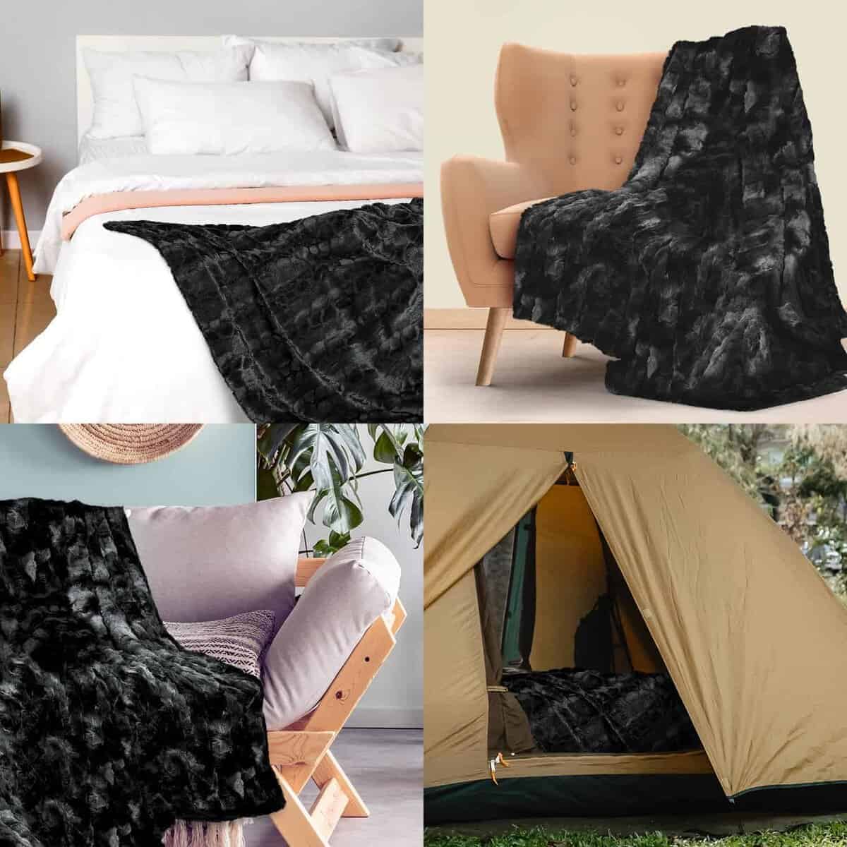 Manta de piel sintética Everlasting -Negro - Piel Sintética - Imagen 8