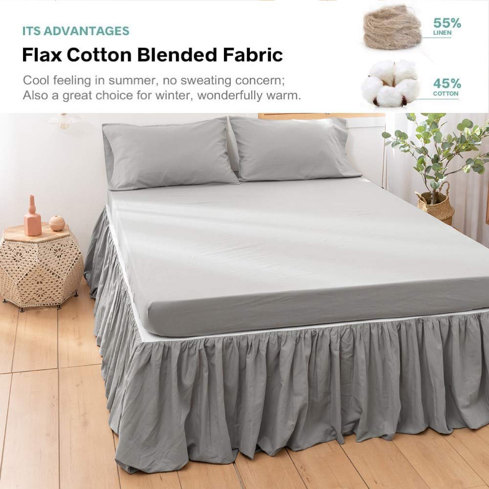 Bajera francesa de lino BISELINA con volantes plisados de - Imagen 6