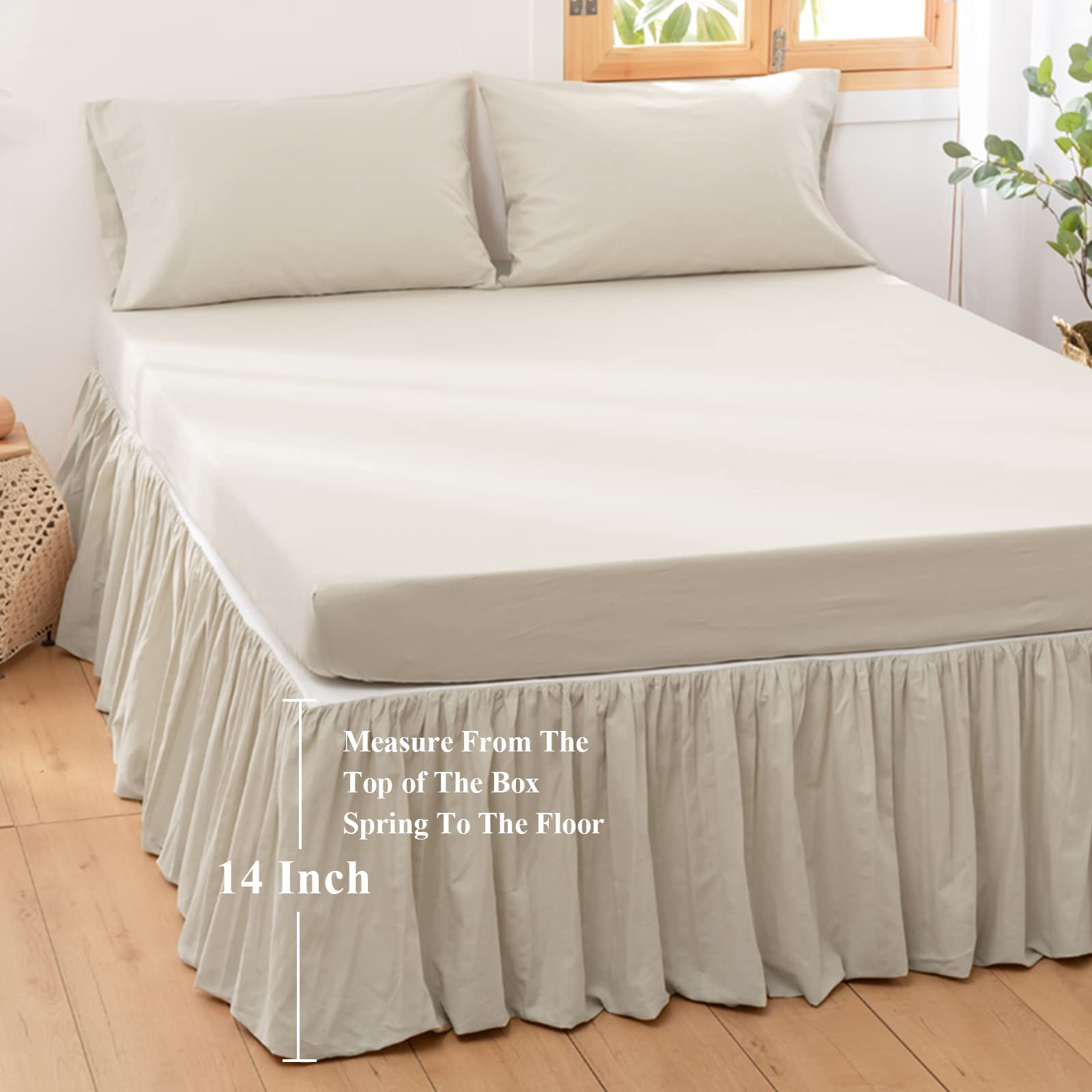 BISELINA Falda de Cama de Lino Francés -Ruffle - Lino - Imagen 5