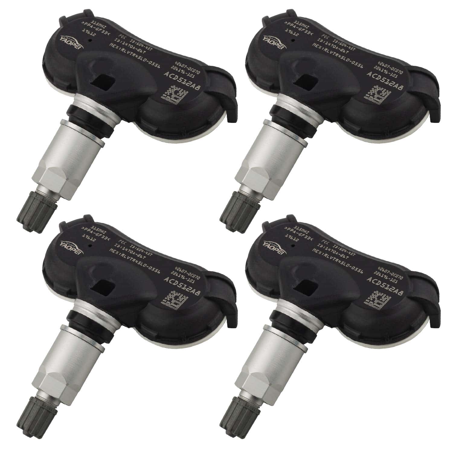 YAOPEI 4Pcs Sensor de Presión de Neumáticos TPMS