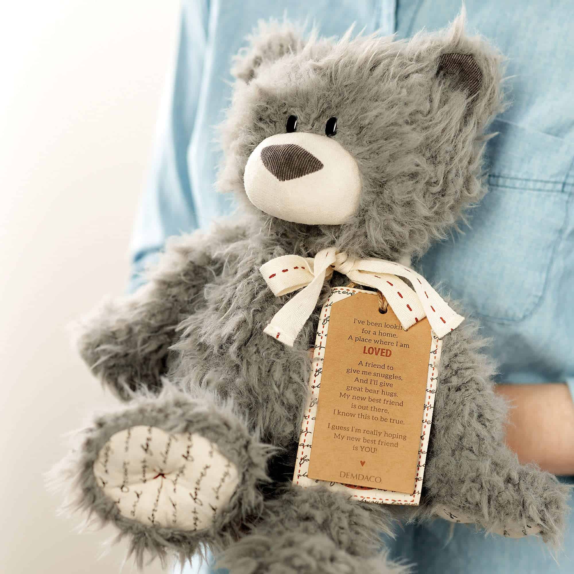 Peluche de Oso Gris DEMDACO de 16 pulgadas para Niños - Imagen 7