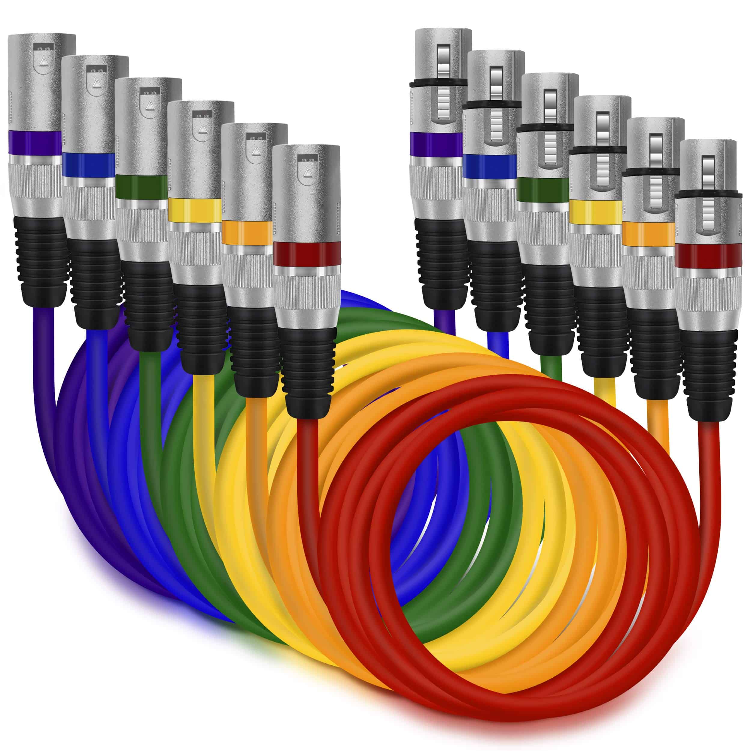 Cable de Micrófono XLR a XLR GearIT (10 Pies, -Multicolor