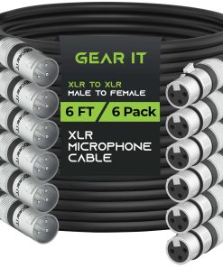 Cable de Micrófono XLR a XLR GearIT (6 pies, -Negro