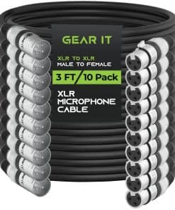 Cable de micrófono XLR GearIT (3 pies, paquete de 10) - XLR