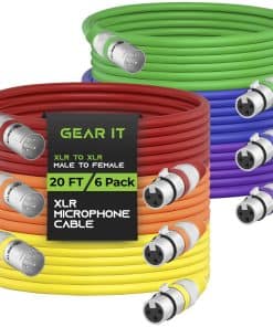 Cable de Micrófono XLR a XLR GearIT (20 pies, paquete de 6)