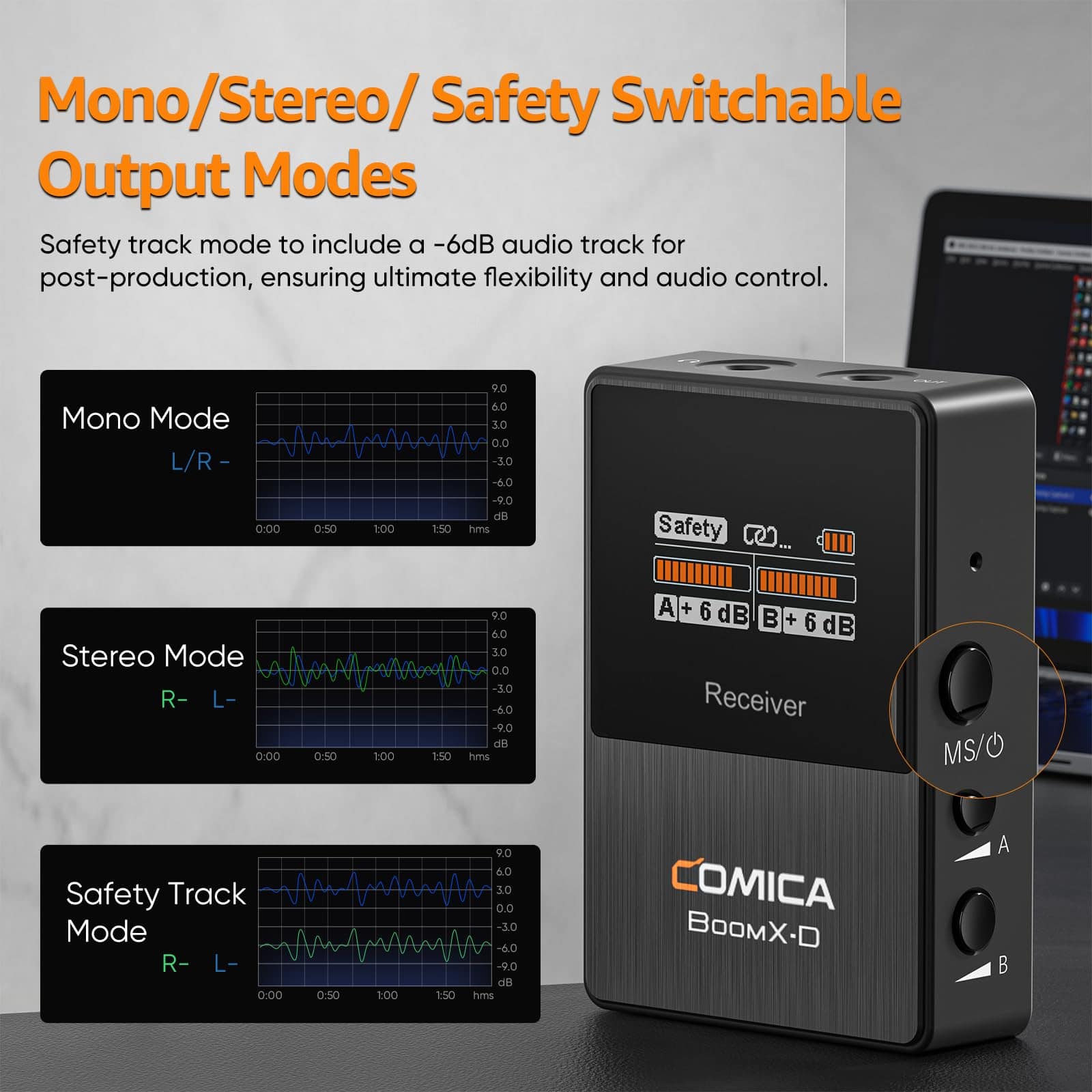 Comica Micrófono Inalámbrico Lavalier BoomX-D2 2.4G Sistema - Imagen 6