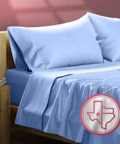 TEXAS LINEN CO. Juego de sábanas de algodón egipcio Queen -