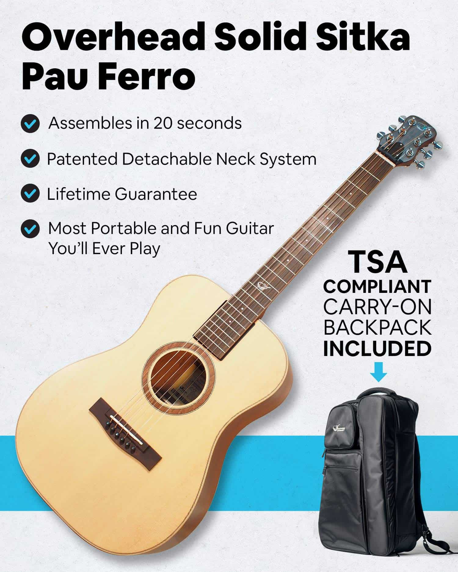 Guitarra de Viaje de Madera Maciza Journey Instruments � - Imagen 3