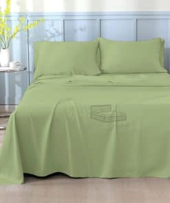 Juego de sábanas RV 100% algodón egipcio - -Salvia sólido