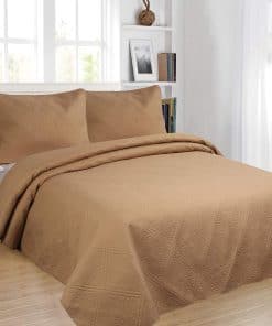 Juego de Colcha y Cojines de 3 Piezas Moderno y